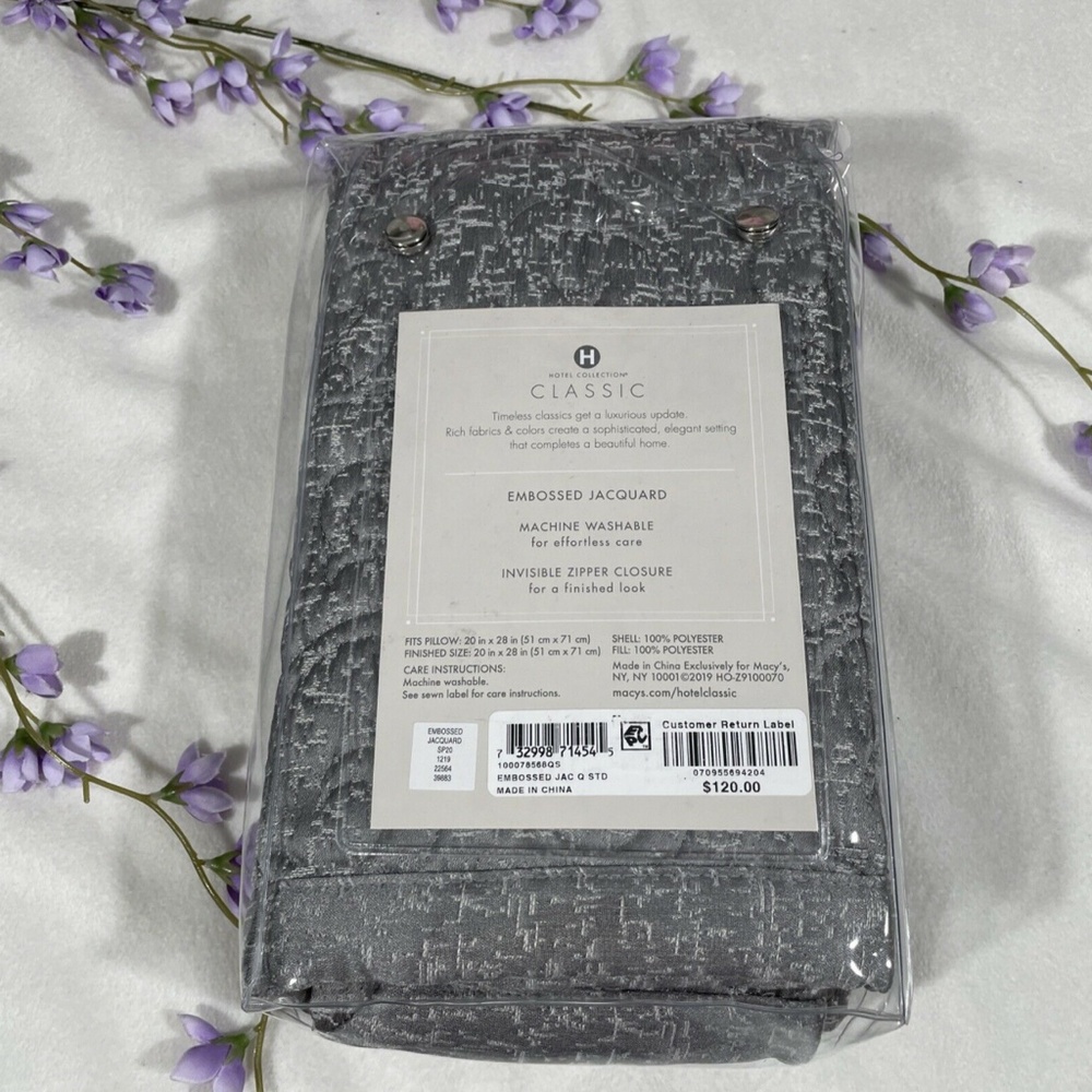 NIB [ 1 Standard ] Quilt Sham‎ for Hotel Collection Classic Embossed Jacquard - Picture 2 of 12